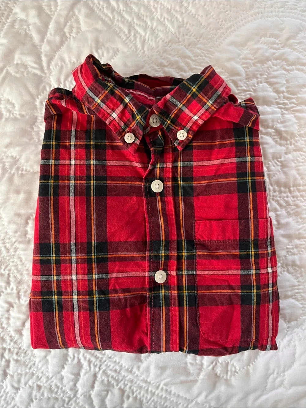 Old Navy Red Plaid Button-Down Shirt